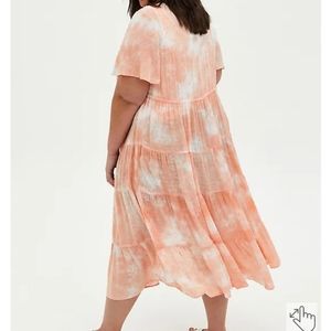 Peach Tie-Dye Kimono